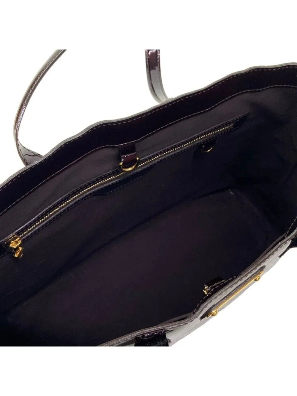 Louis Vuitton Tote Monogram Vernis Wilshire MM Amarante Leather